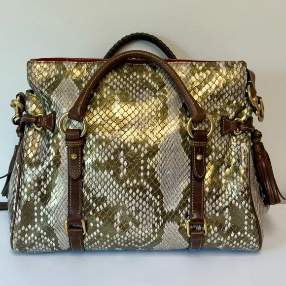 Dooney & Bourke Snake Multi Leather Satchel Crossbody Handbag - Picture 5 of 9